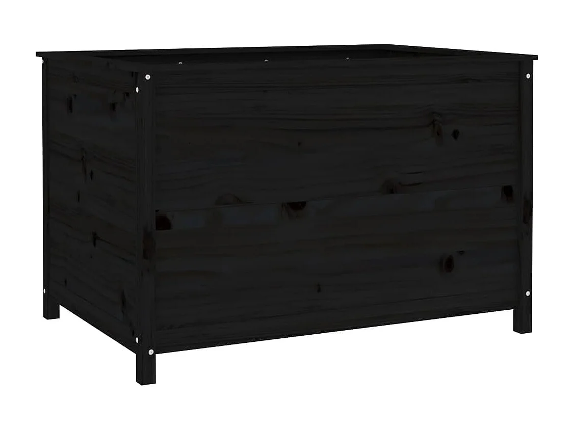 Lit surélevé de jardin noir 119,5x82,5x78 bois de pin massif