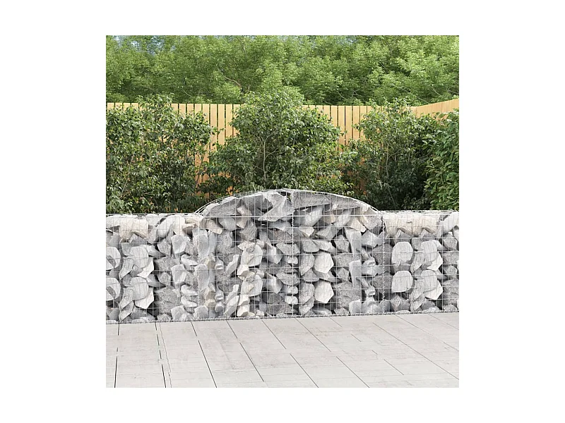 Paniers à gabions arqués 15 pcs 300x50x80-100 fer galvanisé