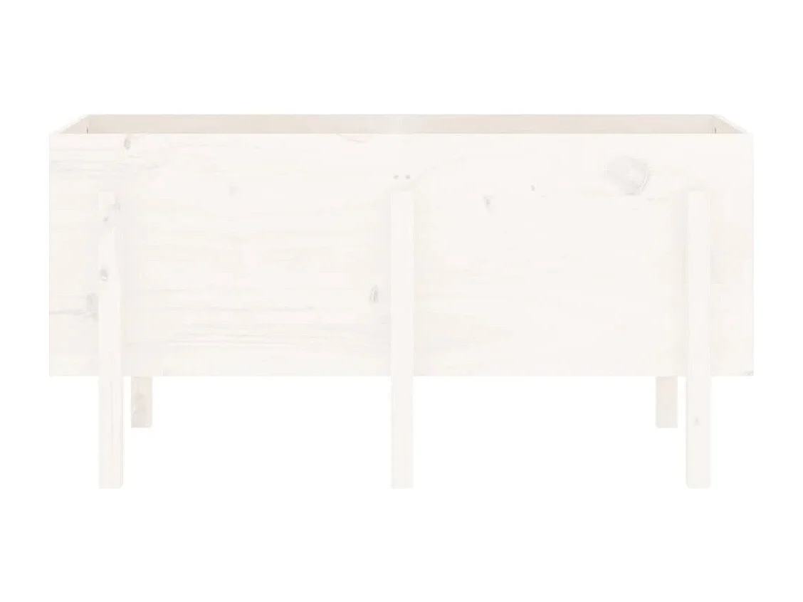 Lit surélevé de jardin blanc 121x50x57 bois de pin massif