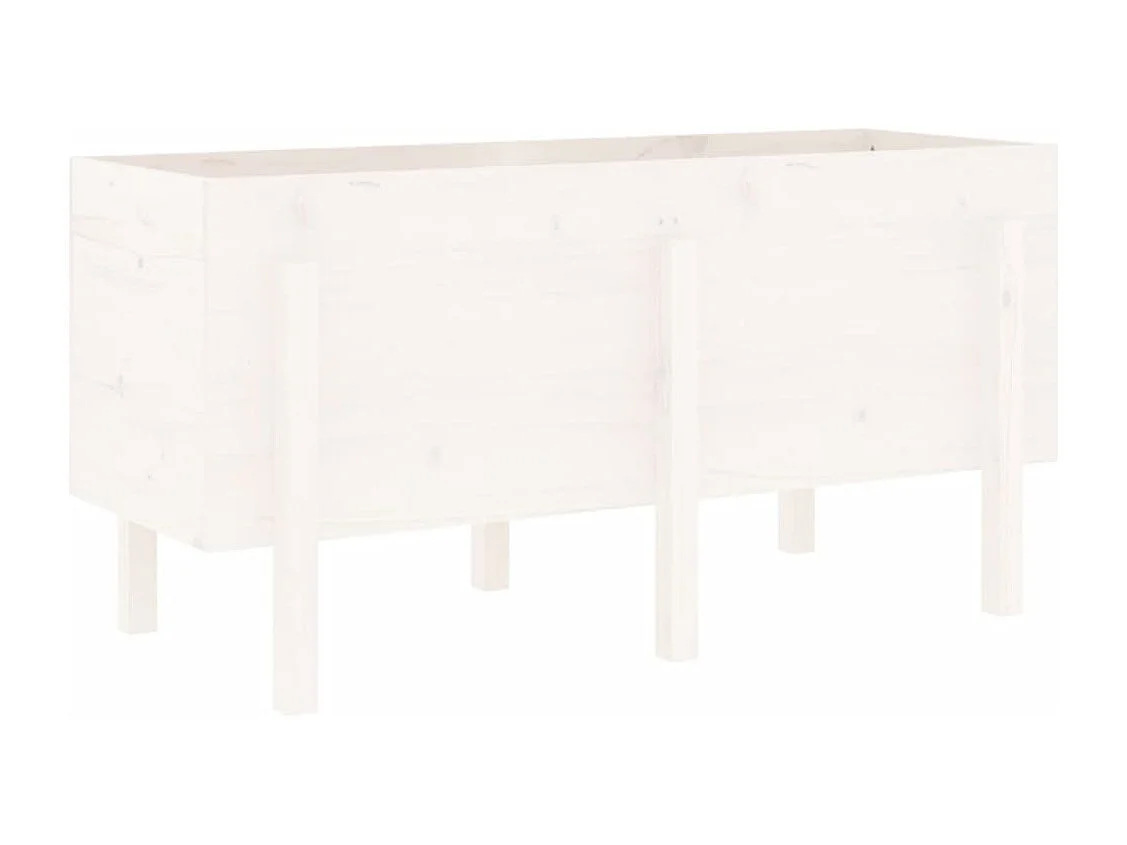 Lit surélevé de jardin blanc 121x50x57 bois de pin massif