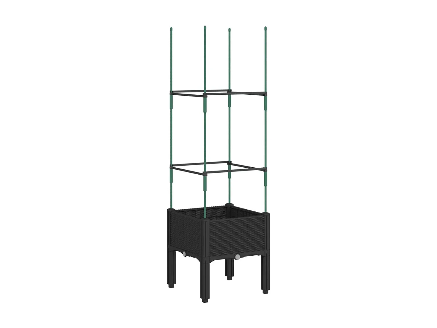 Jardinière avec treillis noir 40x40x142,5 PP