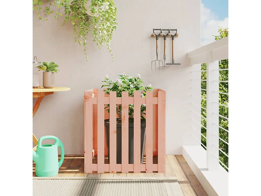 Jardinière avec design de clôture 70x70x70 douglas massif