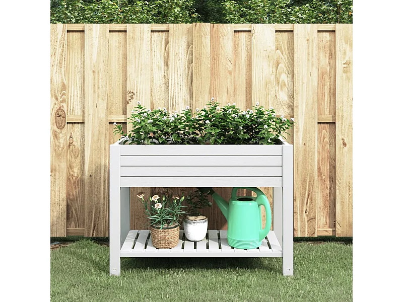 Lit surélevé de jardin blanc 110x45x79 polypropylène