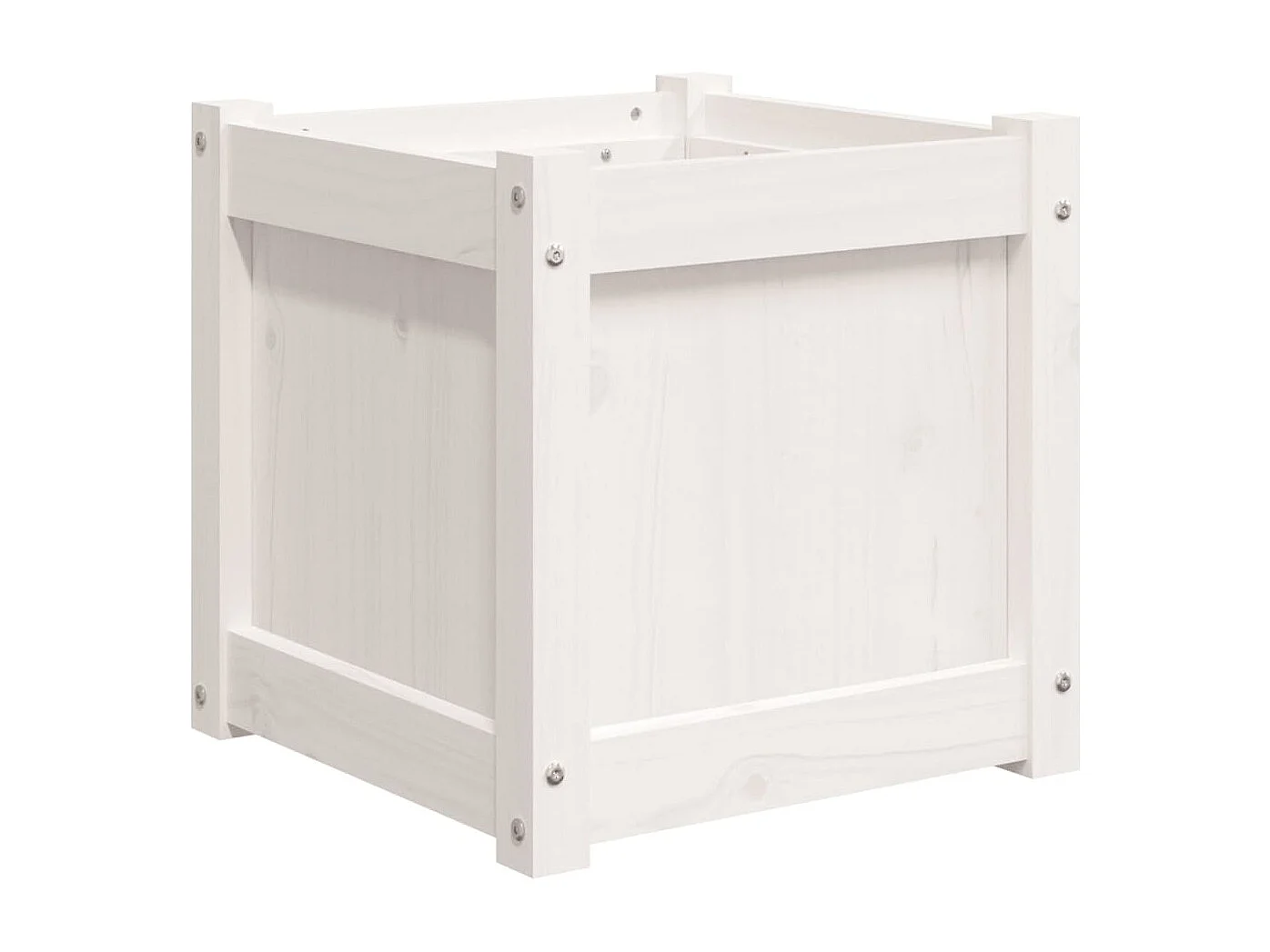 Jardinière blanc 40x40x40 bois de pin massif