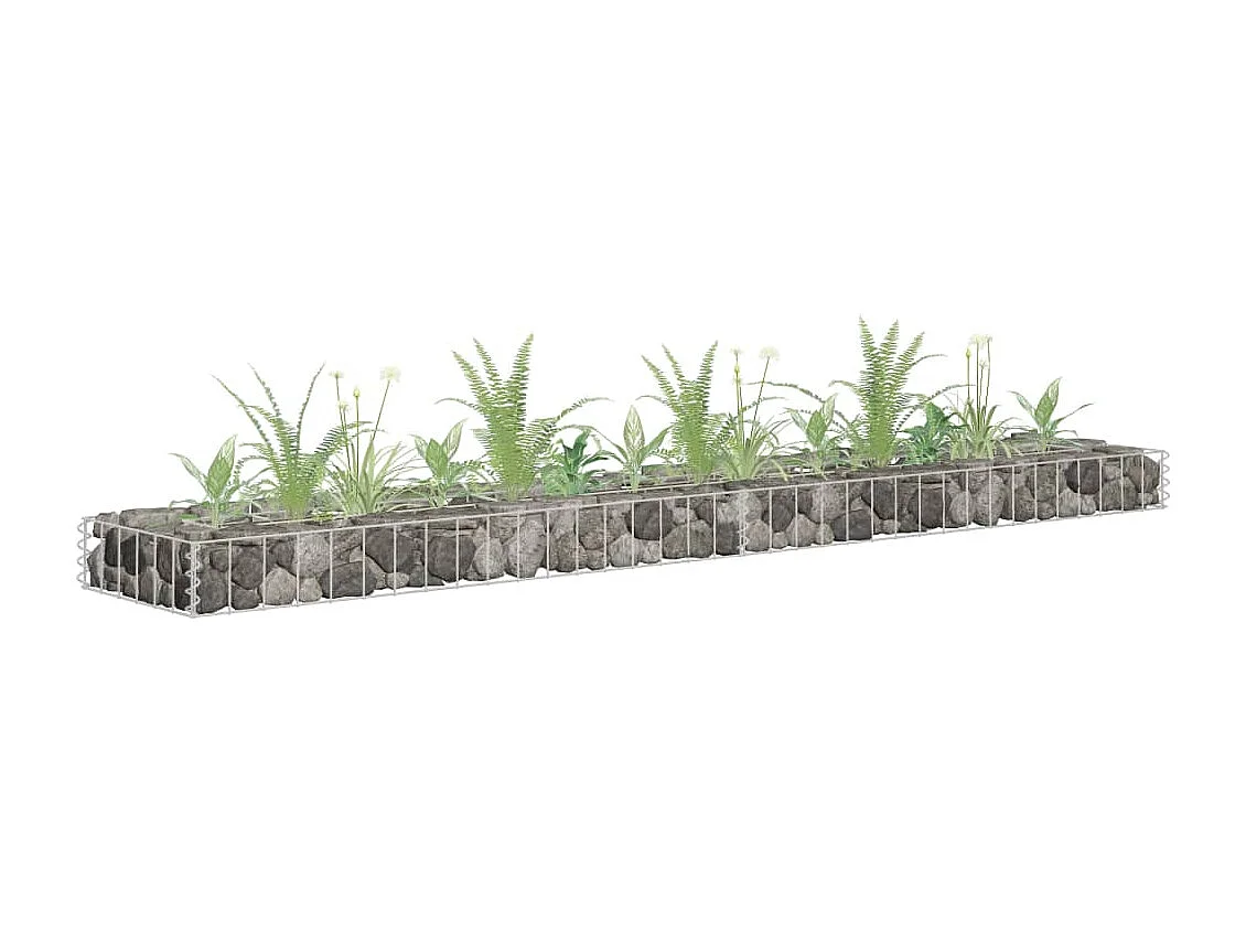 Jardinière à gabion Acier galvanisé 180x30x10