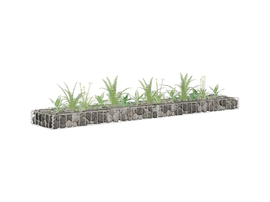 Jardinière à gabion Acier galvanisé 180x30x10