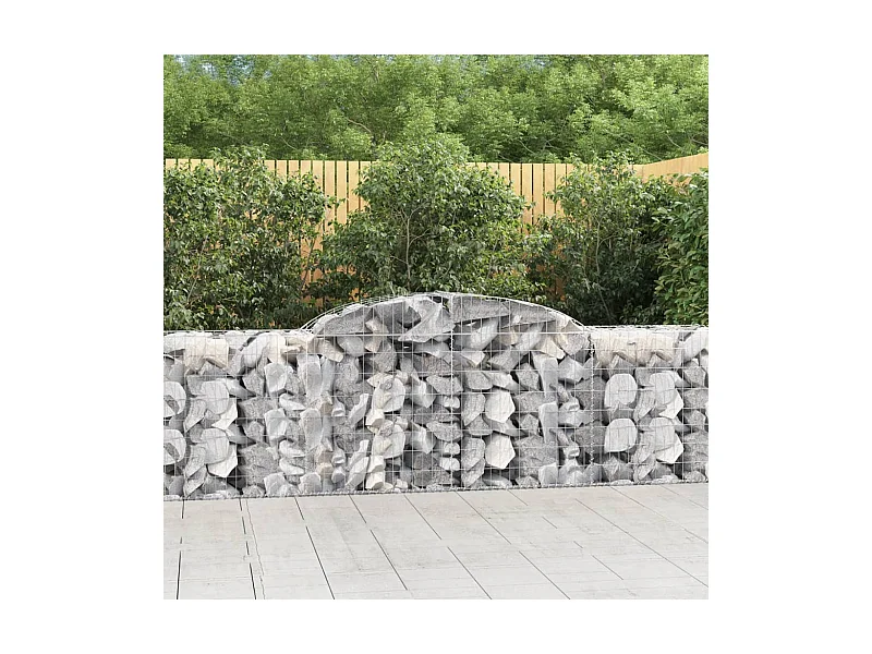 Paniers à gabions arqués 4 pcs 300x50x80-100 fer galvanisé