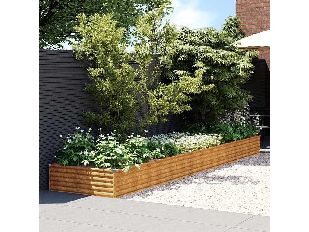 Lit surélevé de jardin 482x100x36 acier corten