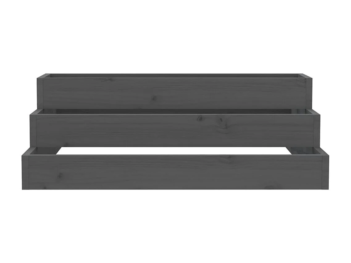 Jardinière Gris 80x80x27 Bois massif de pin