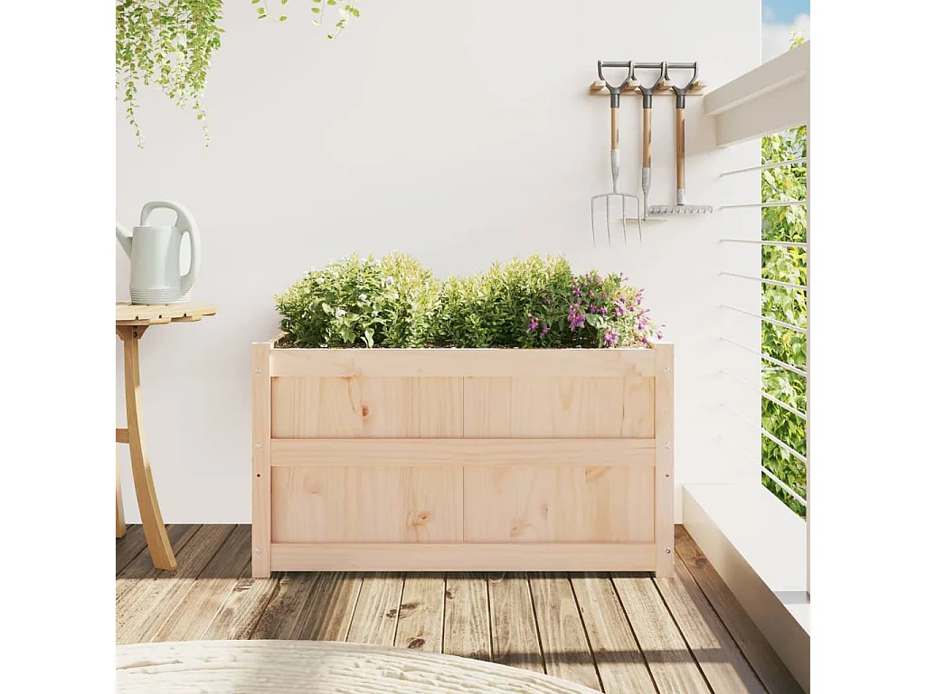 Jardinière d'extérieur 90x50x50 bois de pin massif