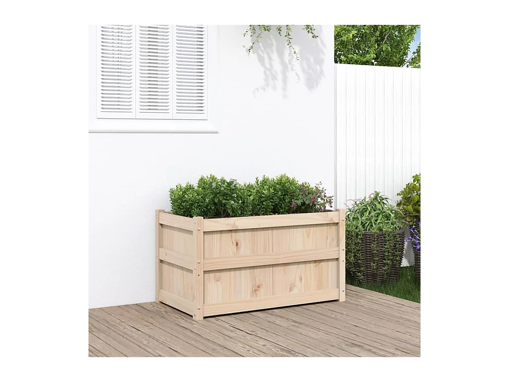 Jardinière d'extérieur 90x50x50 bois de pin massif