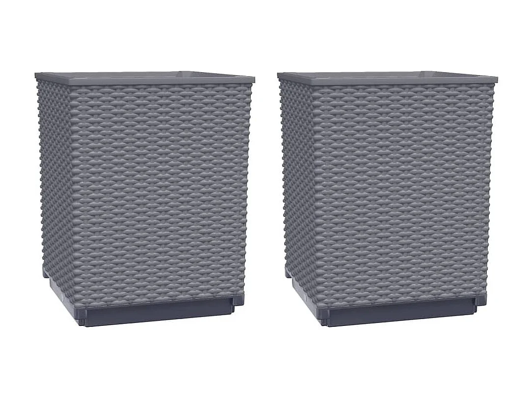 Jardinières 2 pcs gris foncé 30x30x37 polypropylène