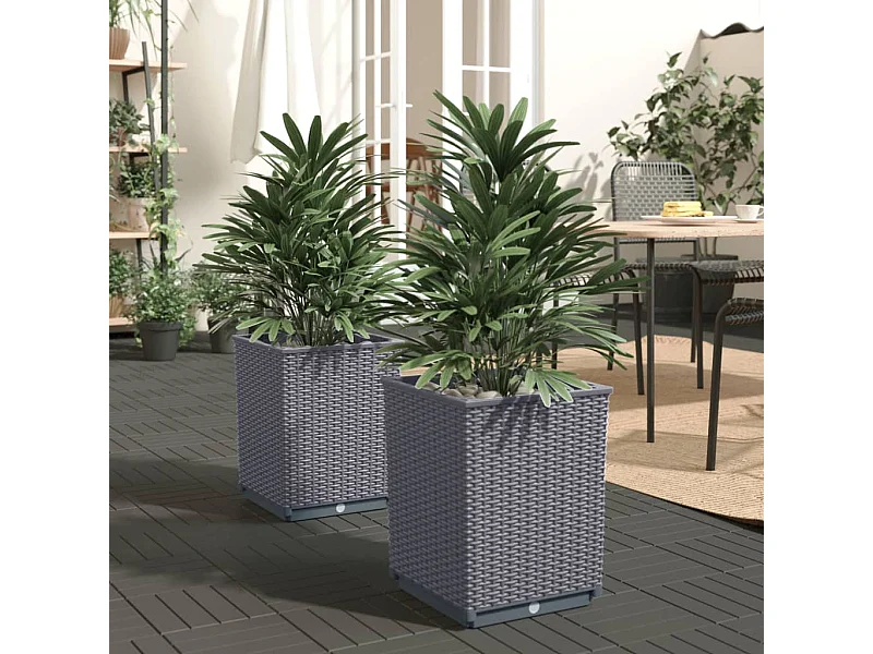Jardinières 2 pcs gris foncé 30x30x37 polypropylène