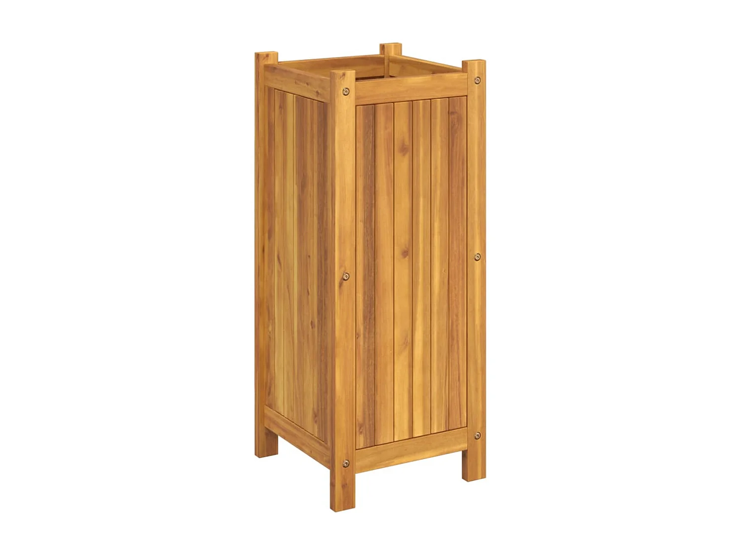 Jardinière avec doublure 31x31x75 bois massif d'acacia