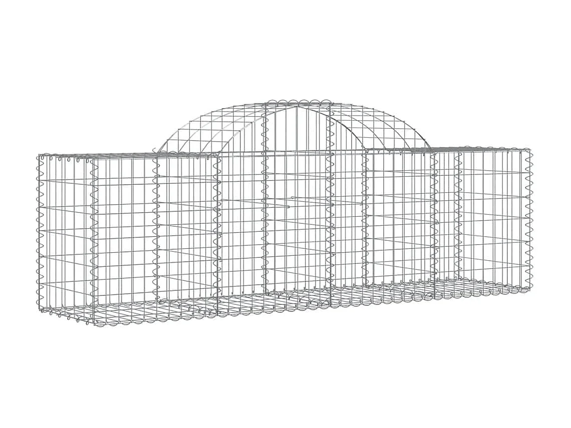Paniers à gabions arqués 4 pcs 200x50x60-80 Fer galvanisé