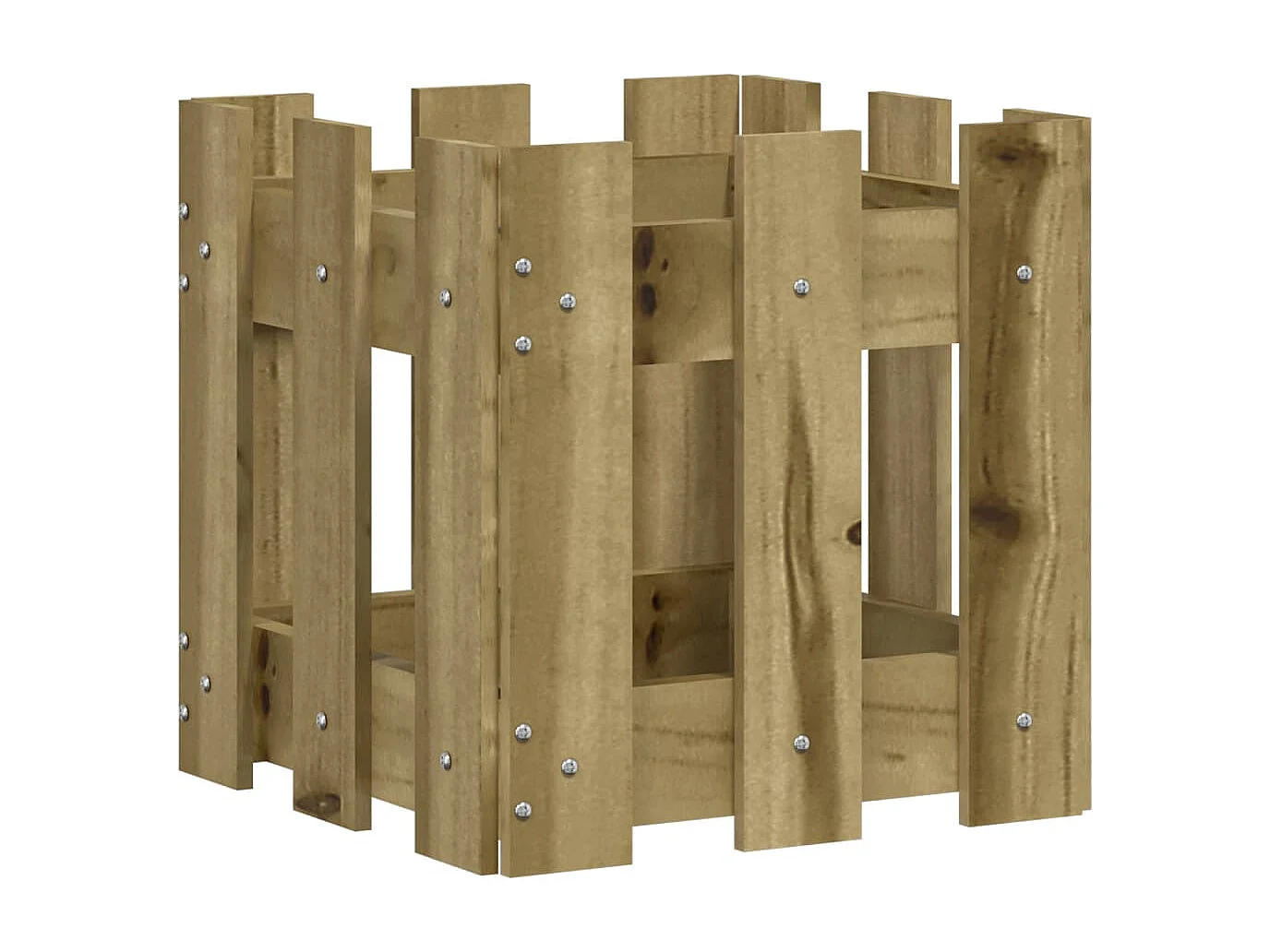 Jardinière avec design de clôture 30x30x30 pin imprégné