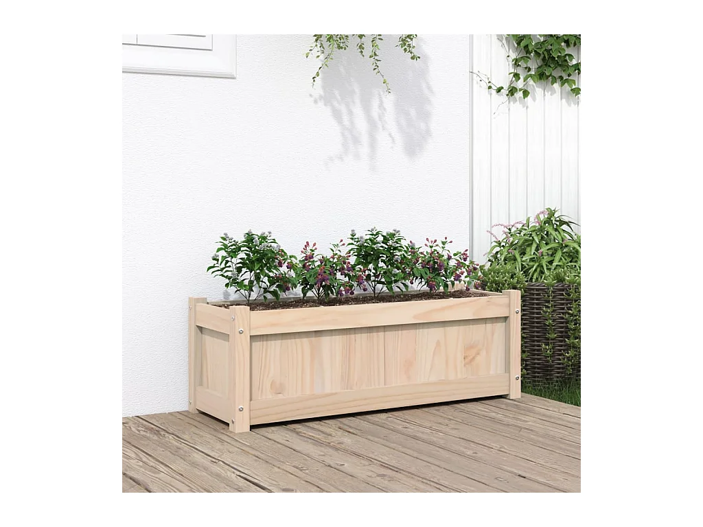 Jardinière d'extérieur 90x31x31 bois de pin massif