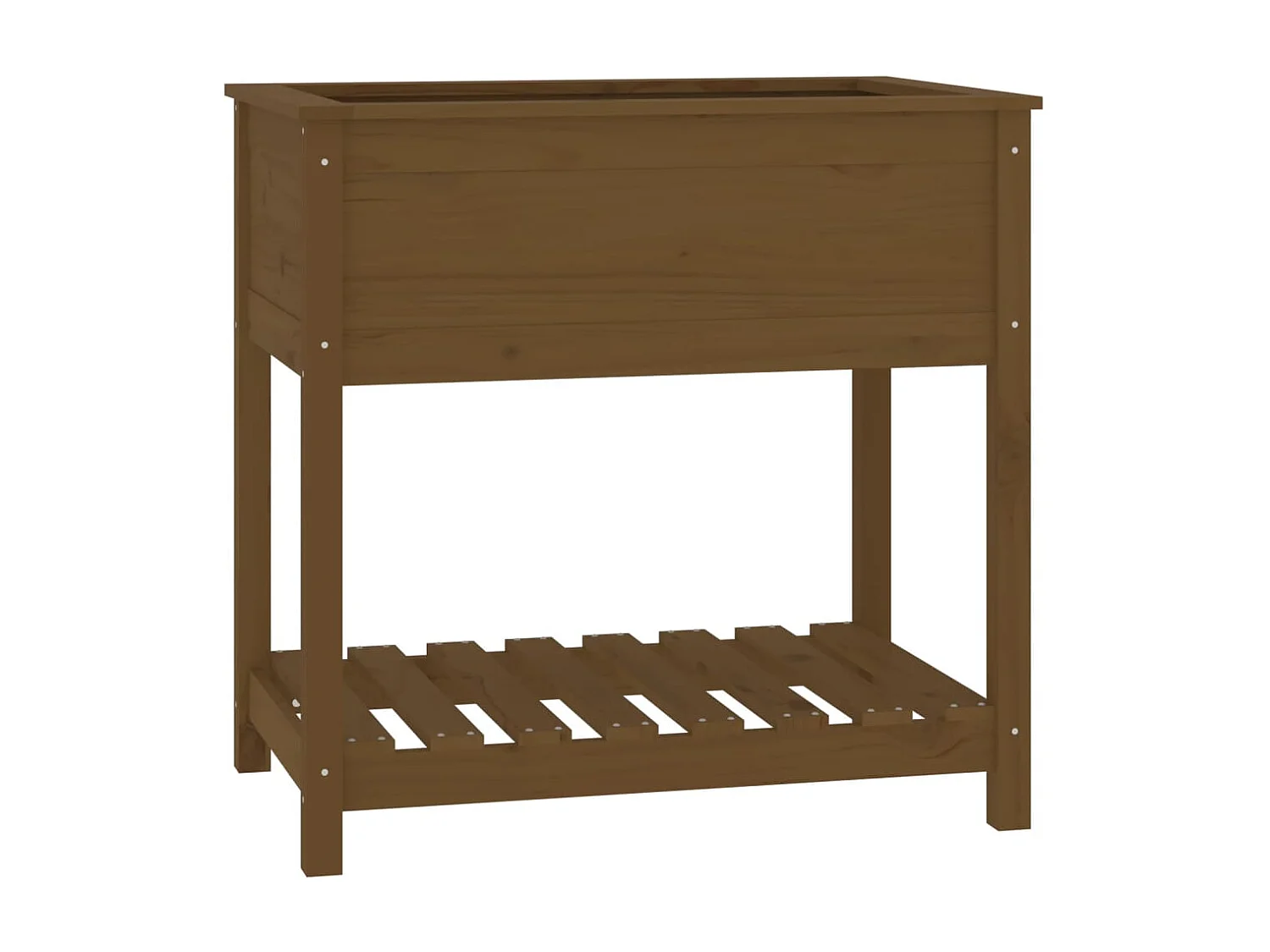 Jardinière avec étagère Marron miel 82,5x54x81 Bois de pin