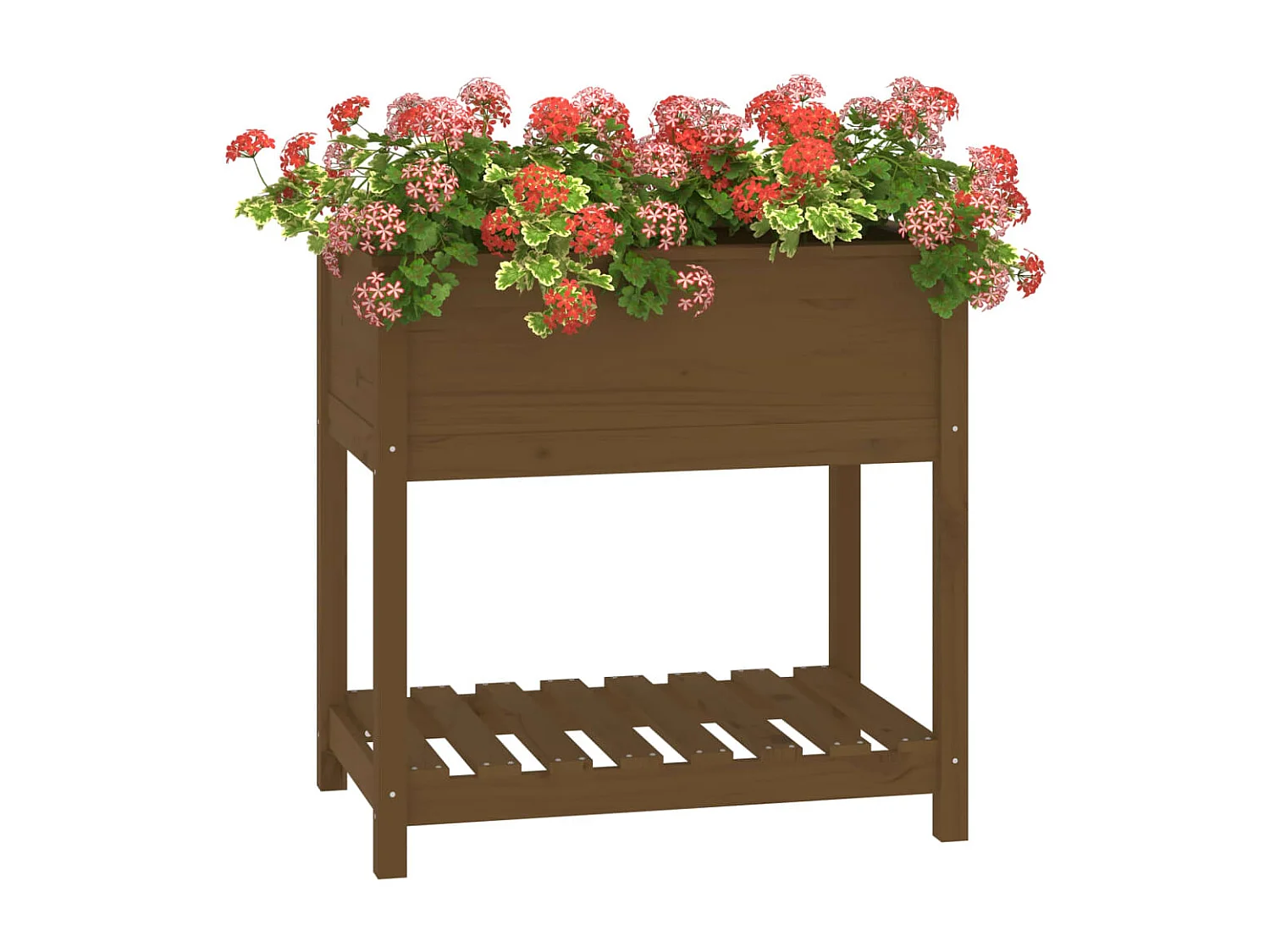 Jardinière avec étagère Marron miel 82,5x54x81 Bois de pin