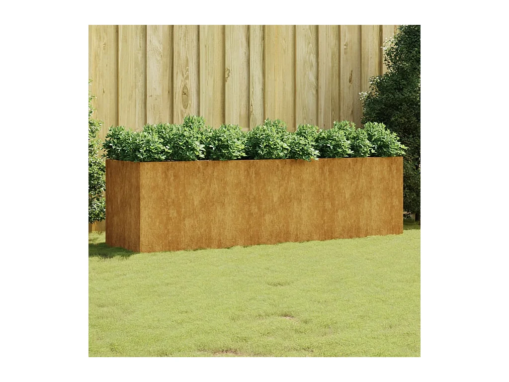 Lit surélevé de jardin 280x80x80 acier corten