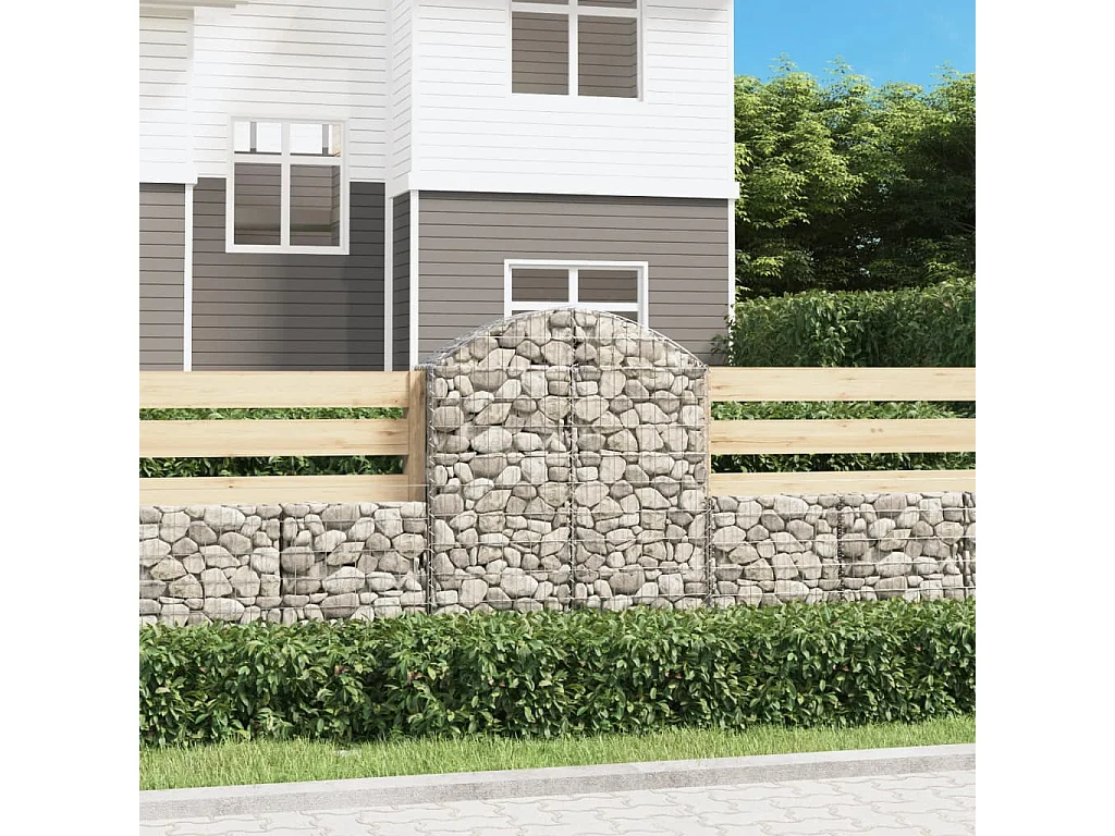 Panier de gabions arqué 100x30x120-140 Fer galvanisé