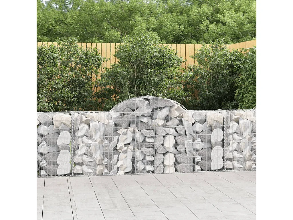 Paniers à gabions arqués 25 pcs 200x30x80-100 Fer galvanisé