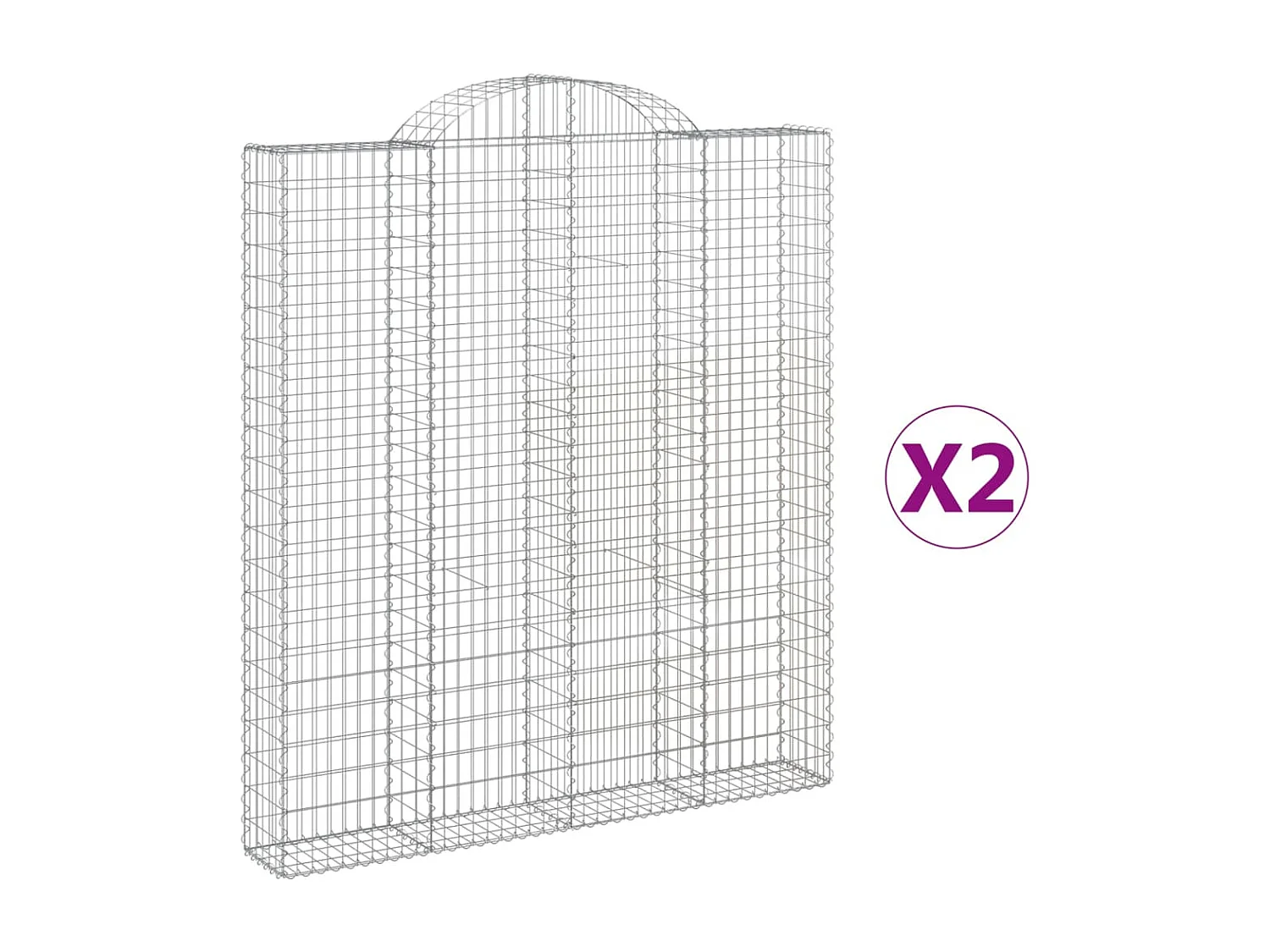 Paniers à gabions arqués 2 pcs 200x30x220-240 fer galvanisé