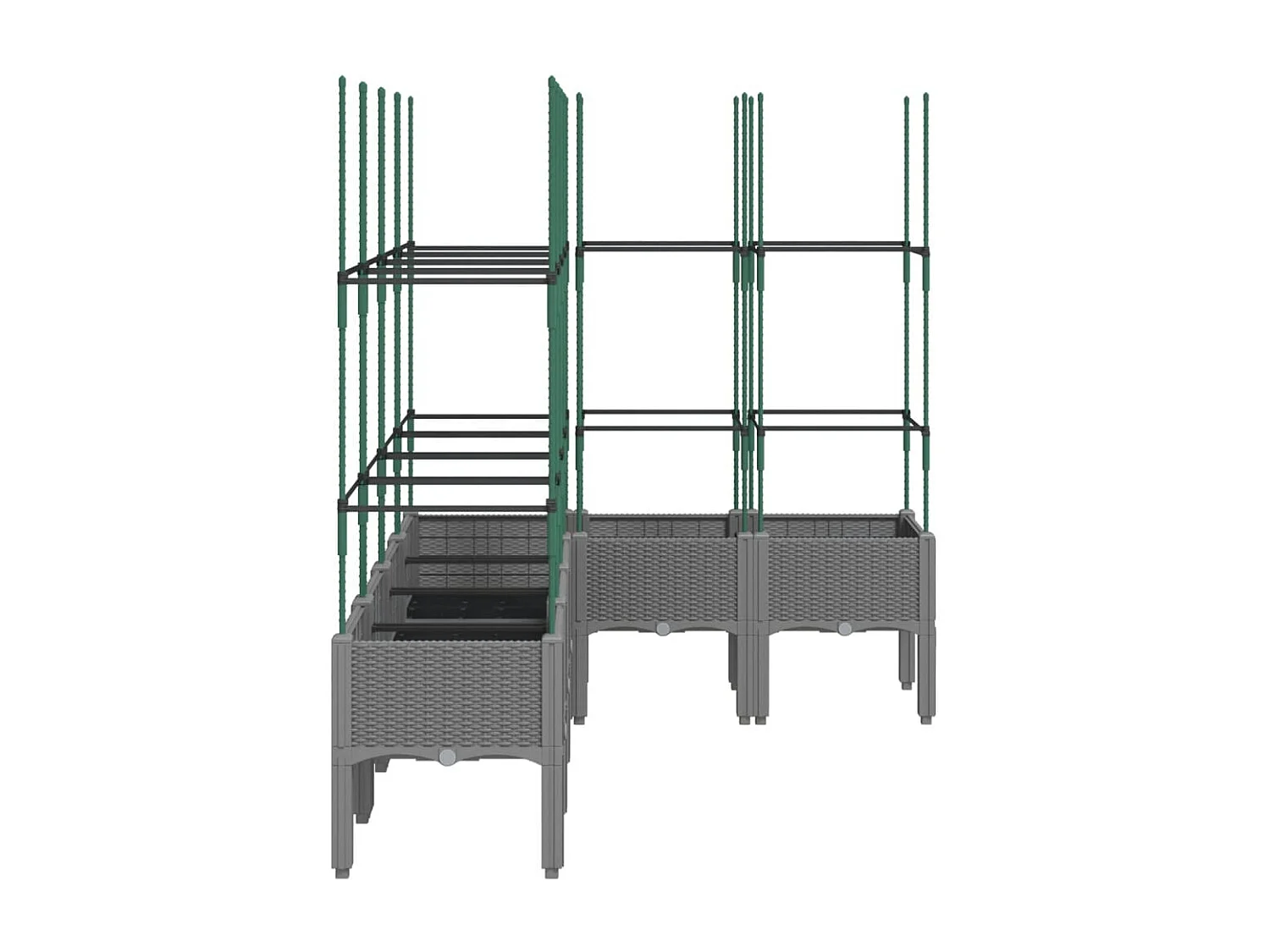 Jardinière avec treillis gris clair 160x120x142,5 PP