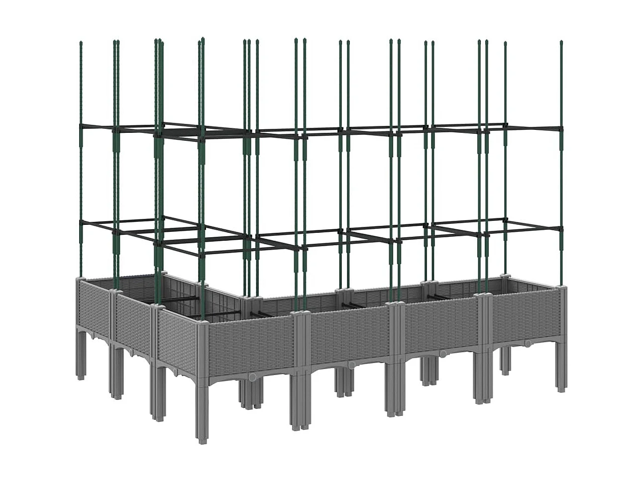 Jardinière avec treillis gris clair 160x120x142,5 PP