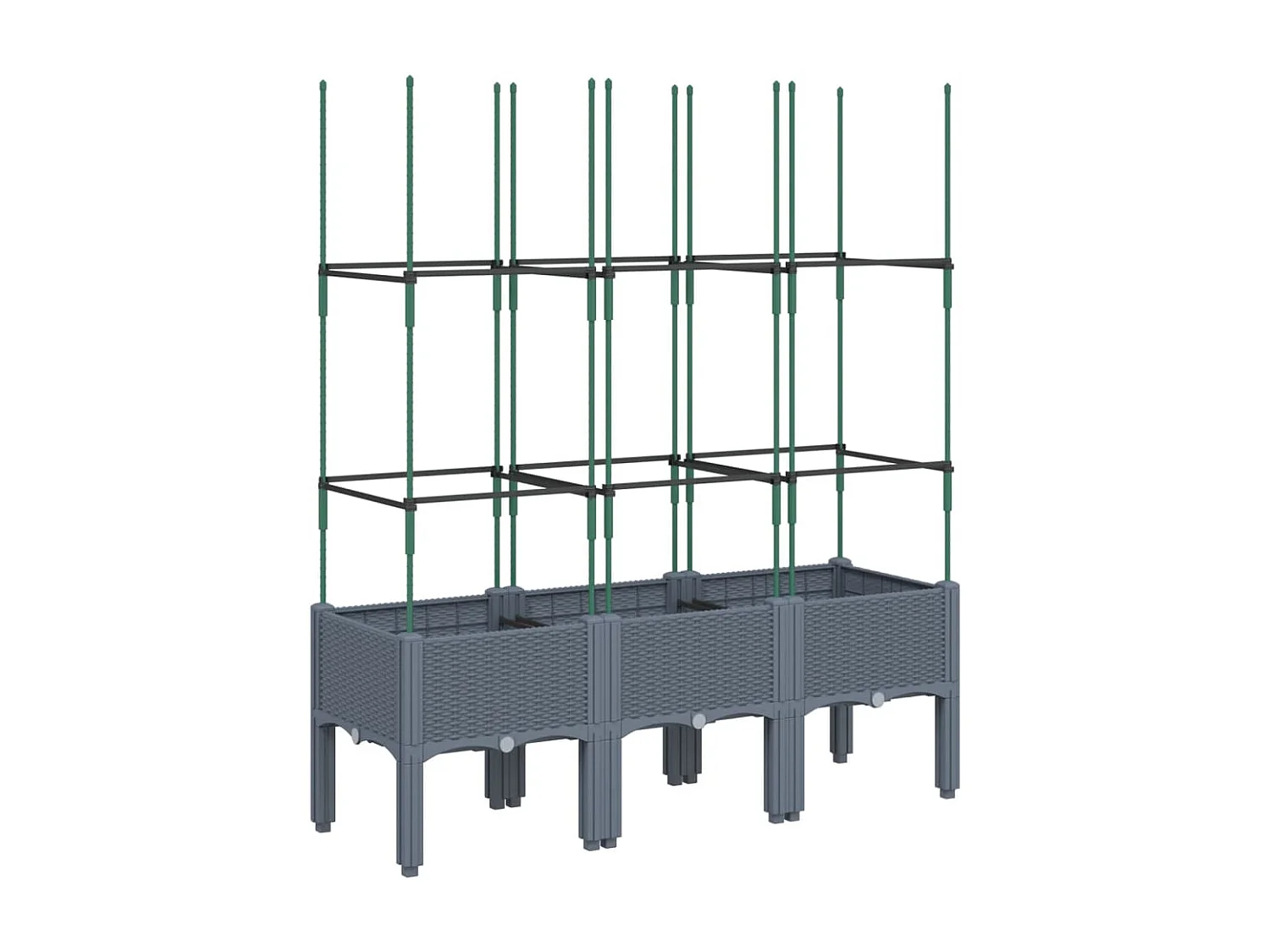 Jardinière avec treillis gris 120x40x142,5 PP