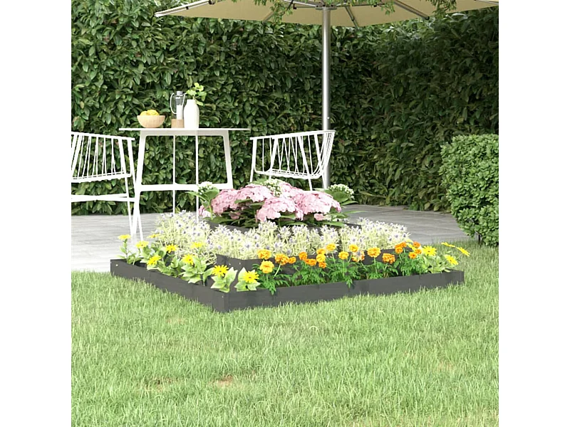 Jardinière Gris 110x110x27 Bois massif de pin