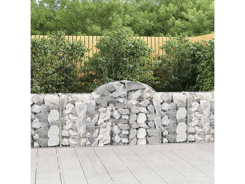 Paniers à gabions arqués 30 pcs 200x30x80-100 Fer galvanisé