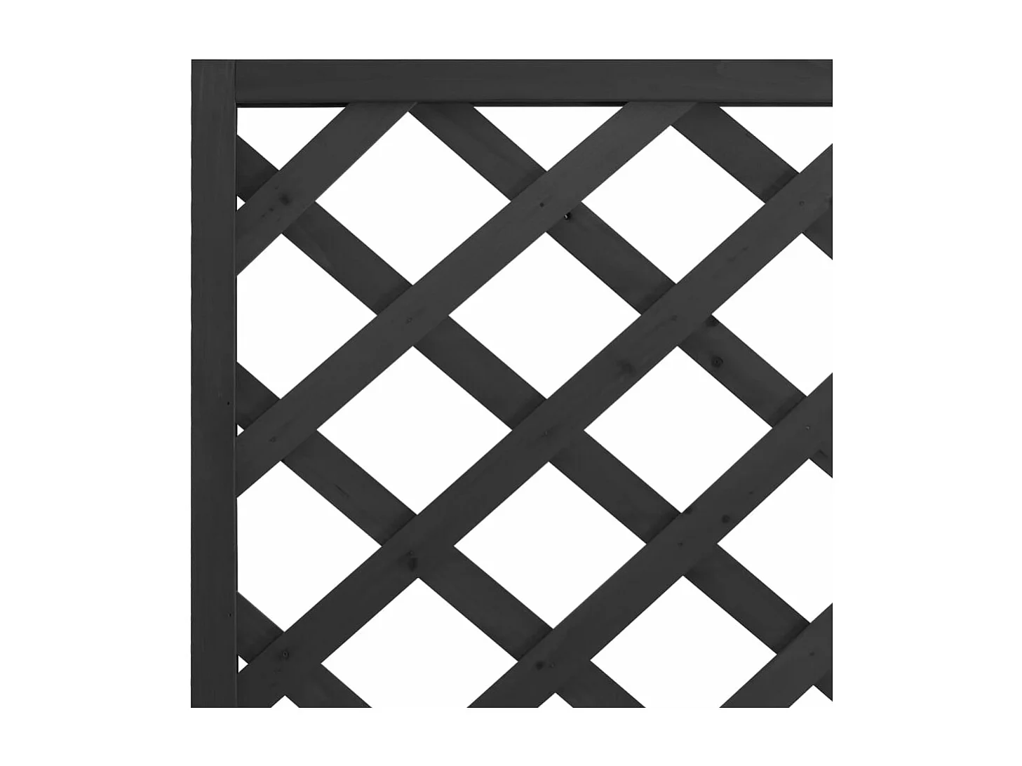 Jardinière avec treillis noir bois massif de sapin