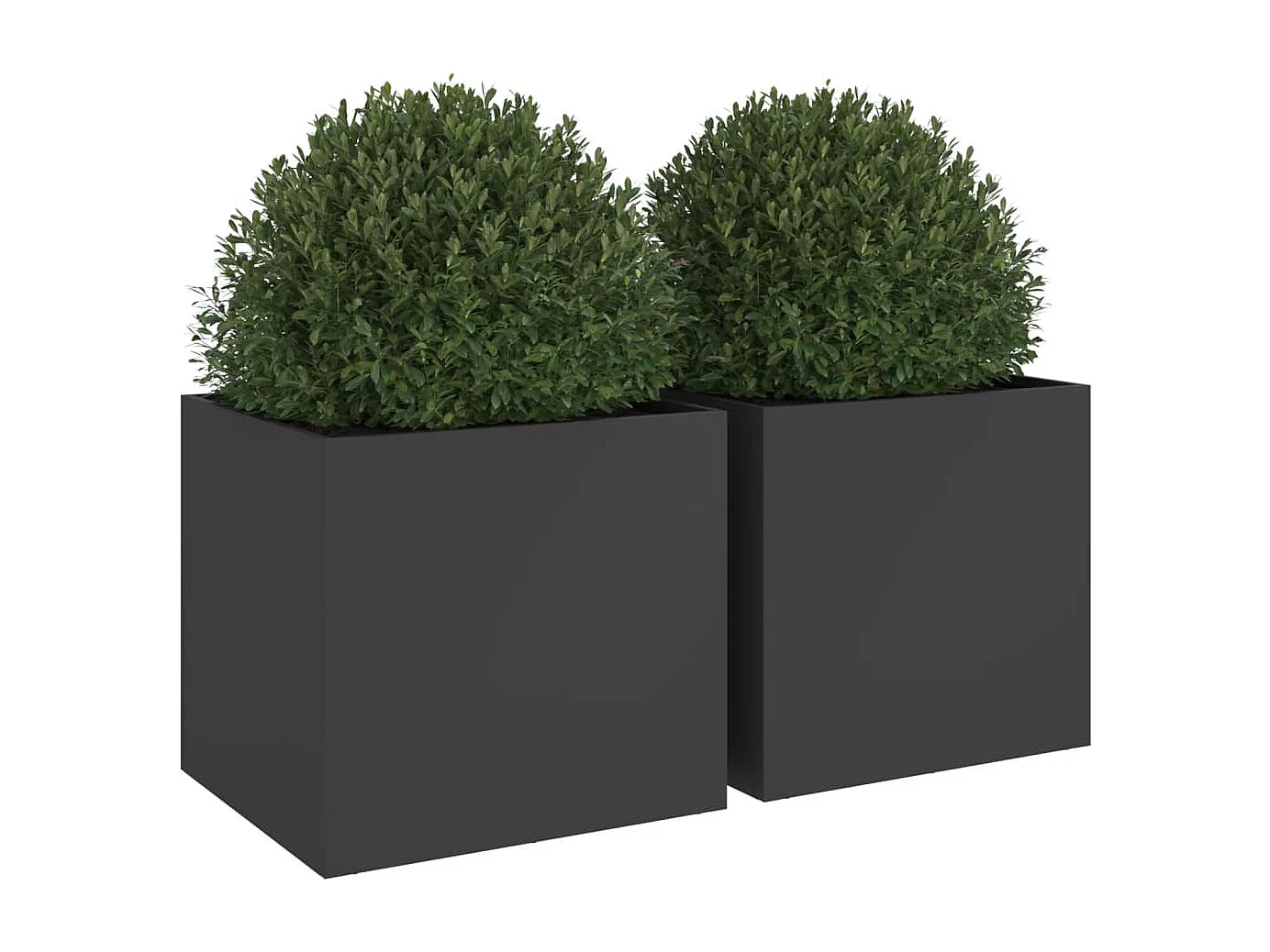 Jardinières 2 pcs noir 49x47x46 acier laminé à froid