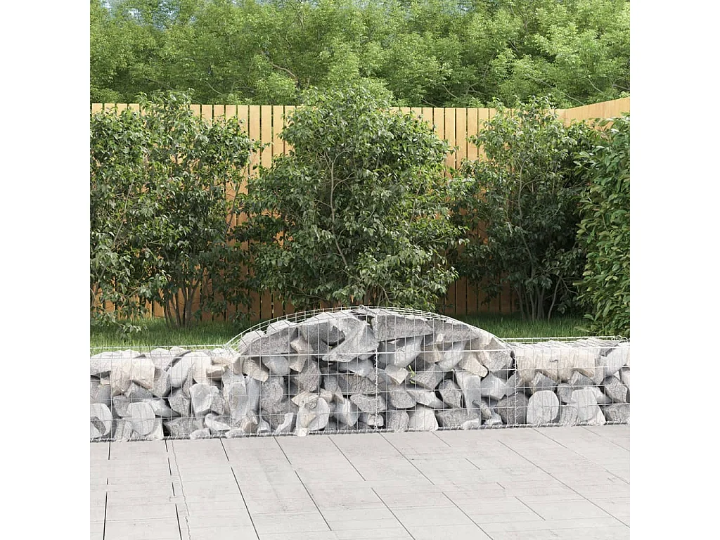 Paniers à gabions arqués 7 pcs 300x50x40-60 fer galvanisé