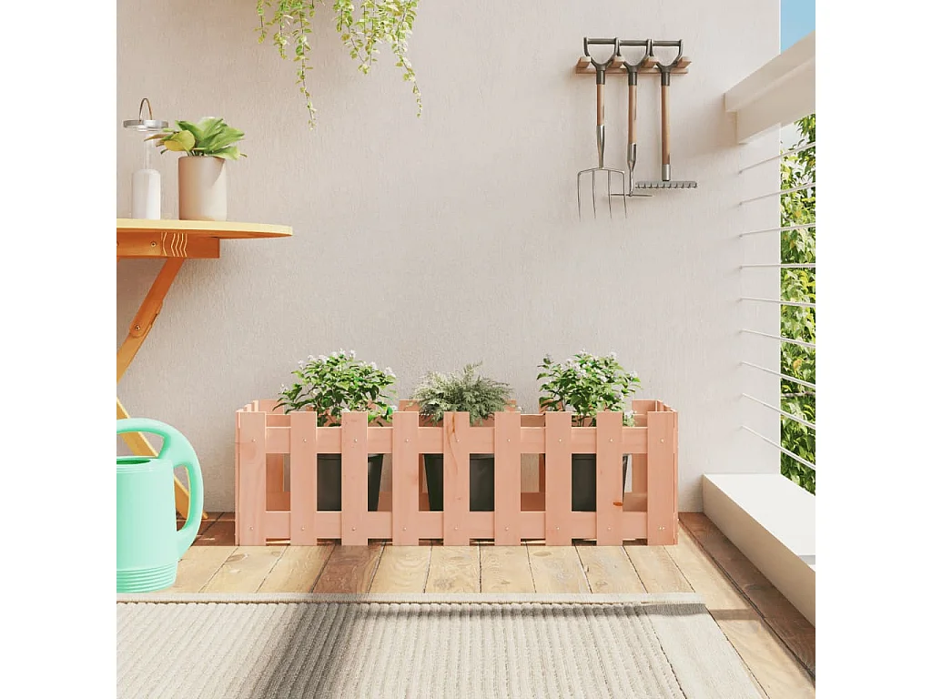 Lit surélevé de jardin design de clôture bois douglas massif