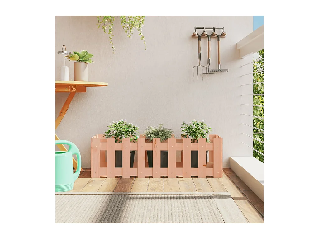 Lit surélevé de jardin design de clôture bois douglas massif