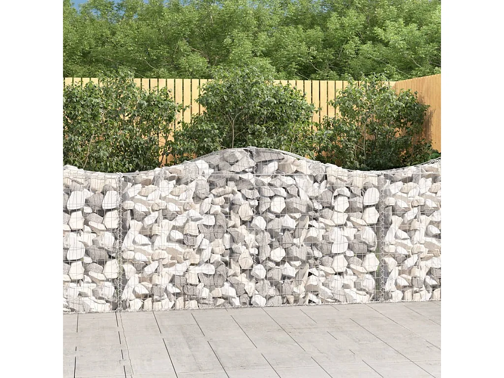 Paniers à gabions arqués 14 pcs 200x30x100-120 Fer galvanisé