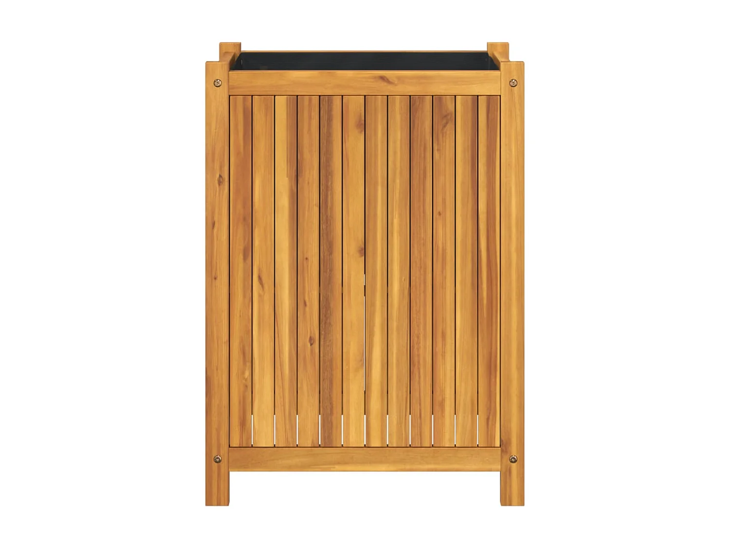 Jardinière avec doublure 54x31x75 bois massif d'acacia