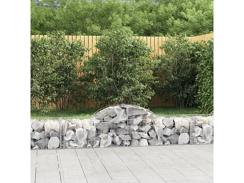 Panier de gabions arqué 200x50x40-60 Fer galvanisé