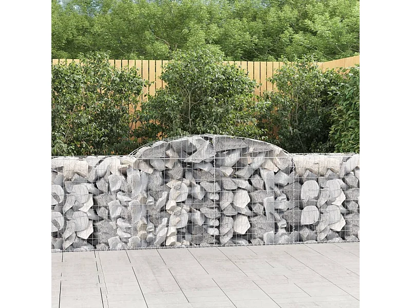 Paniers à gabions arqués 9 pcs 300x50x80-100 fer galvanisé