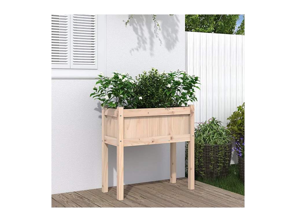 Jardinières avec pieds 70x31x70 bois de pin massif