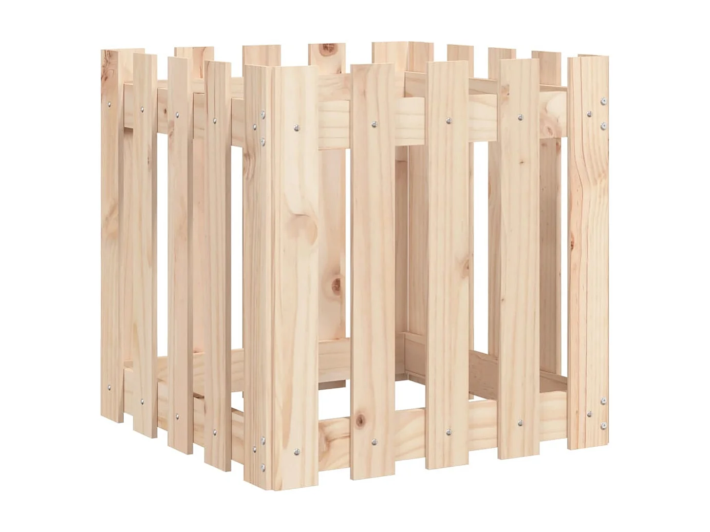 Jardinière avec design de clôture 50x50x50 pin massif