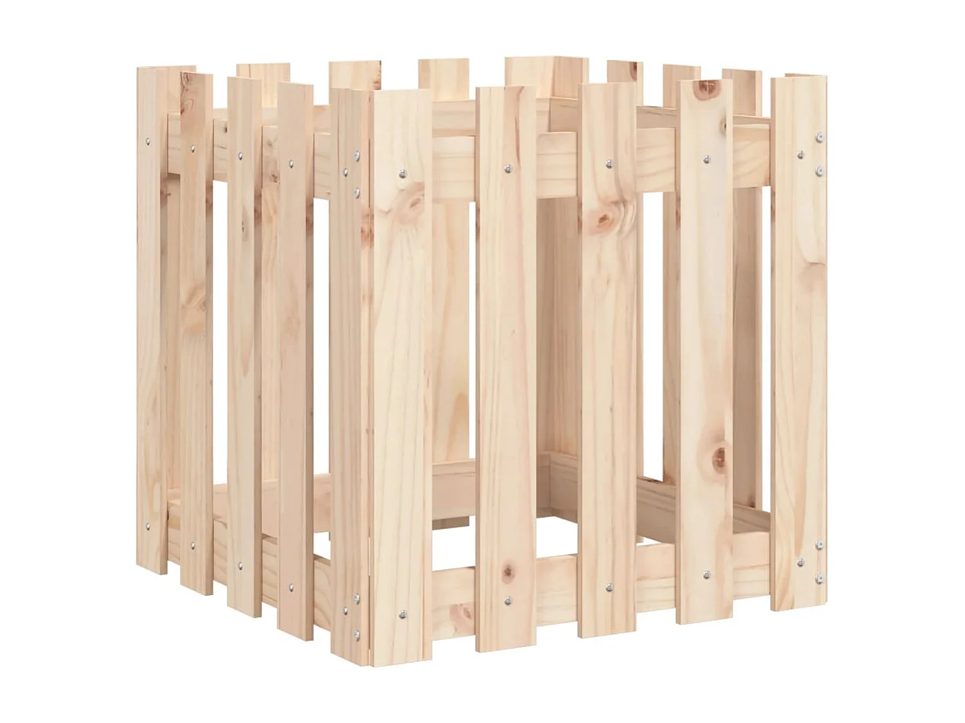 Jardinière avec design de clôture 50x50x50 pin massif