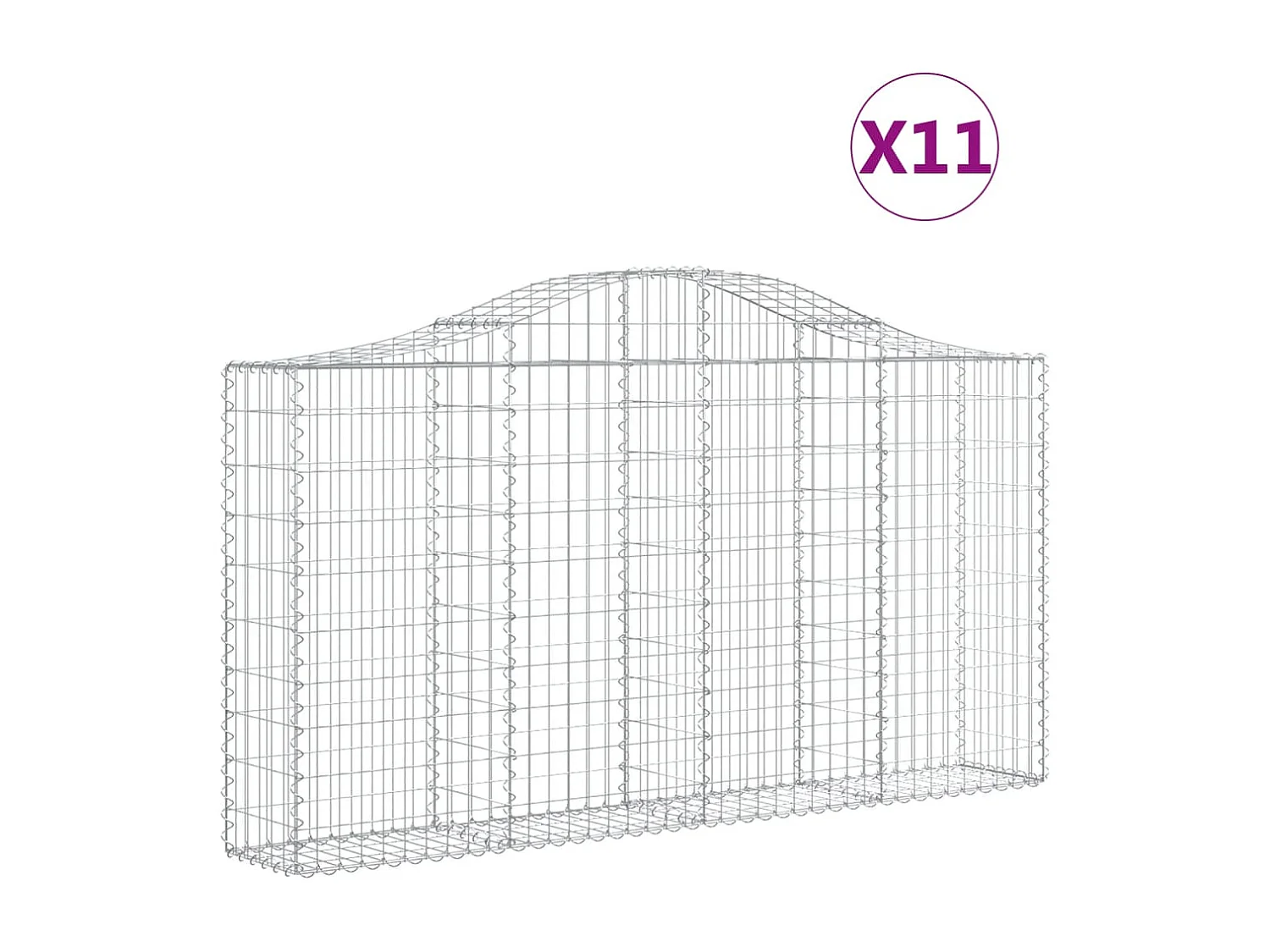 Paniers à gabions arqués 11 pcs 200x30x100-120 Fer galvanisé