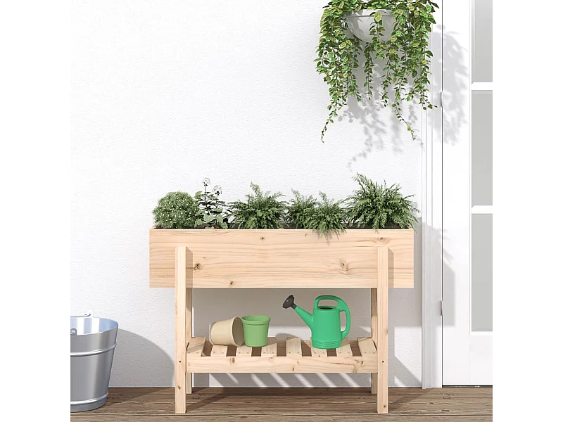 Lit surélevé de jardin 101x30x69 bois de pin massif