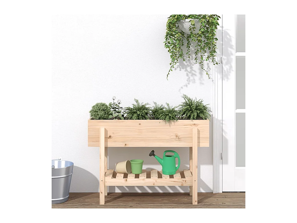 Lit surélevé de jardin 101x30x69 bois de pin massif