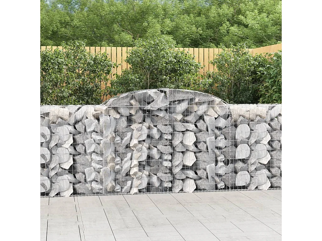 Paniers à gabions arqués 9 pcs 300x50x100-120 fer galvanisé