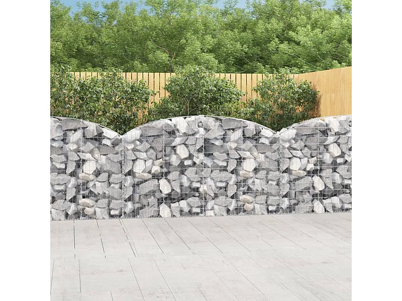 Panier de gabions arqué 200x30x100-120 Fer galvanisé