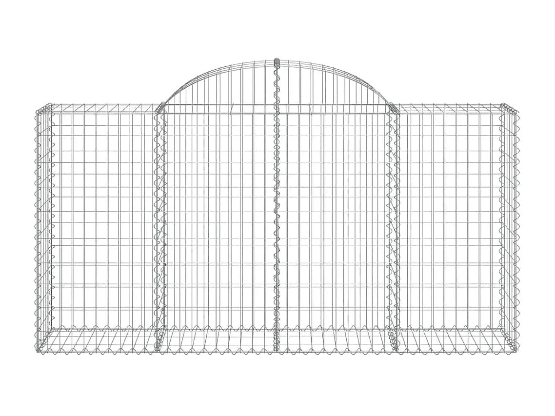 Paniers à gabions arqués 7 pcs 200x50x100-120 fer galvanisé